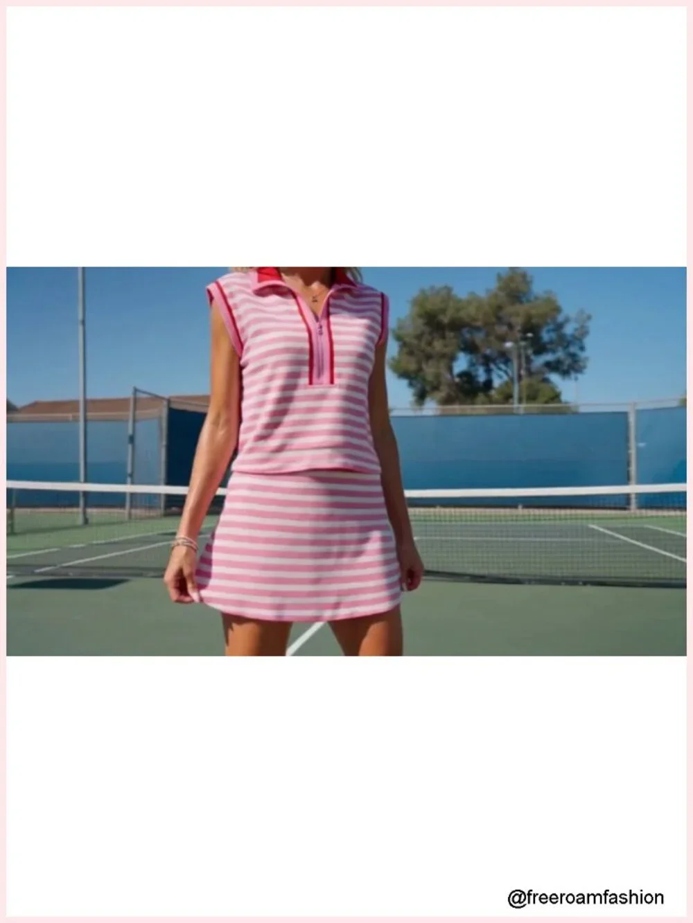 Women's 2-Piece Skirt Set Sleeveless Tank High Waist Mini Skirt Textured Stripe